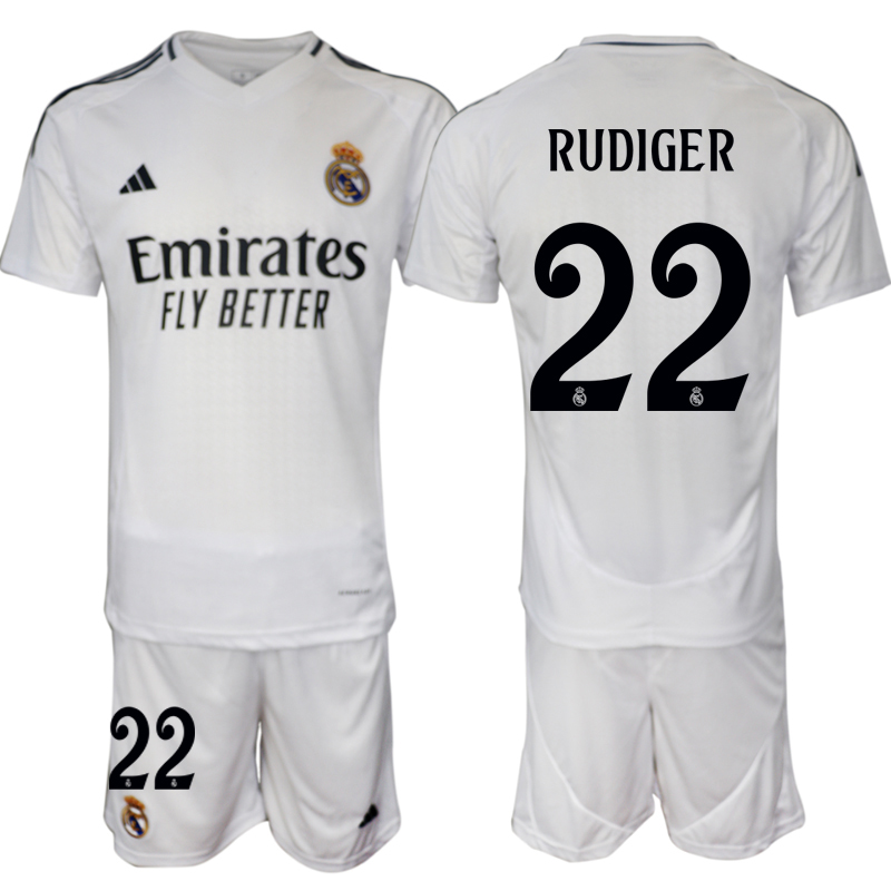 Men 2024-2025 Club Real Madrid home White #22 Soccer Jersey->real madrid jersey->Soccer Club Jersey
